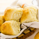 Basket of fresh made buttery yeast rolls